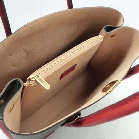 100% Authentic Louis Vuitton Flandrin Brown&Red Monogram Canvas Satchel  Bag - Picture 10 of 12